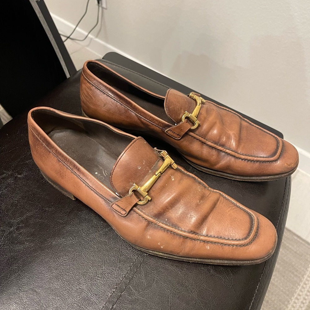Salvatore ferragamo men gancini horsebit loafers shoes US 10 D